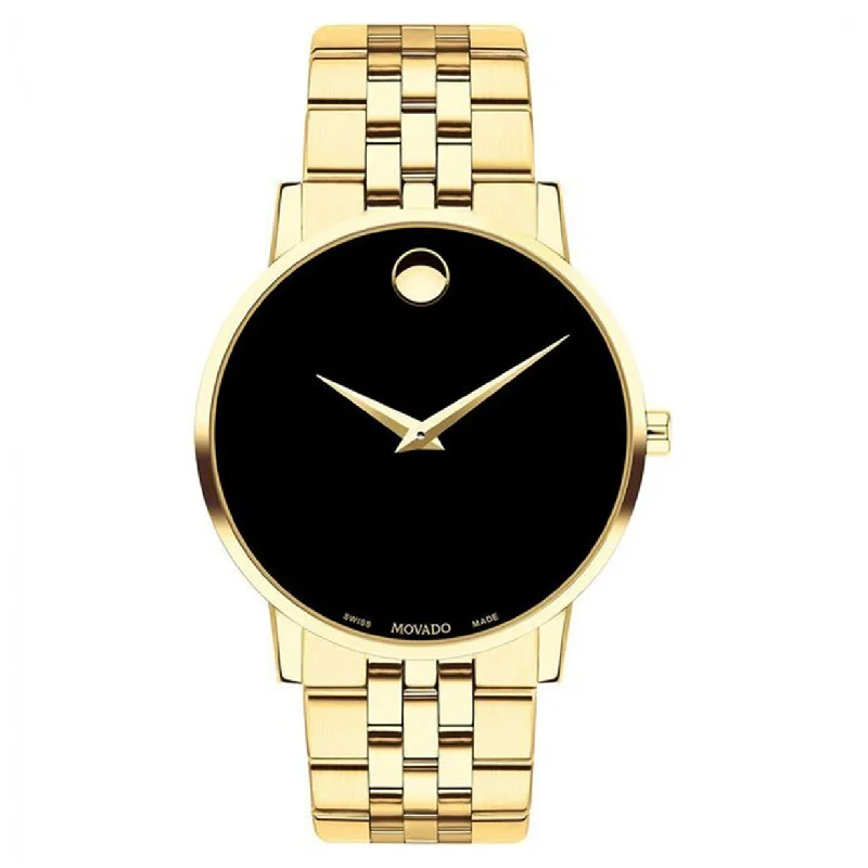 stylish mens wristwatches for work -Movado Museum Classic Black Dial Men 40mm