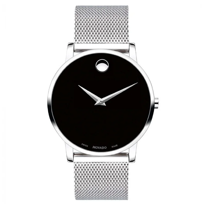 mens sports watches with compass and altimeter -Movado Museum Classic Black Dial Men 40mm