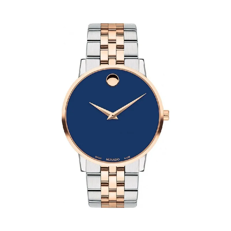 watches for women with bright dial colors -Movado Museum Classic Blue Dial Two-Tone Men's Watch 0607267