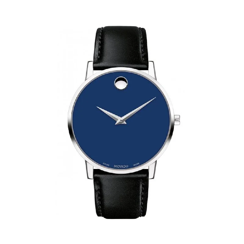 wristwatches for men with sleek design -Movado Museum Classic Blue Dial Men's Watch 0607270