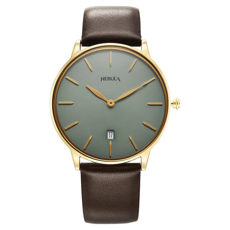 mens watches with unique dial designs -Nebula Quartz Analog With Date Grey Dial Watch For Men