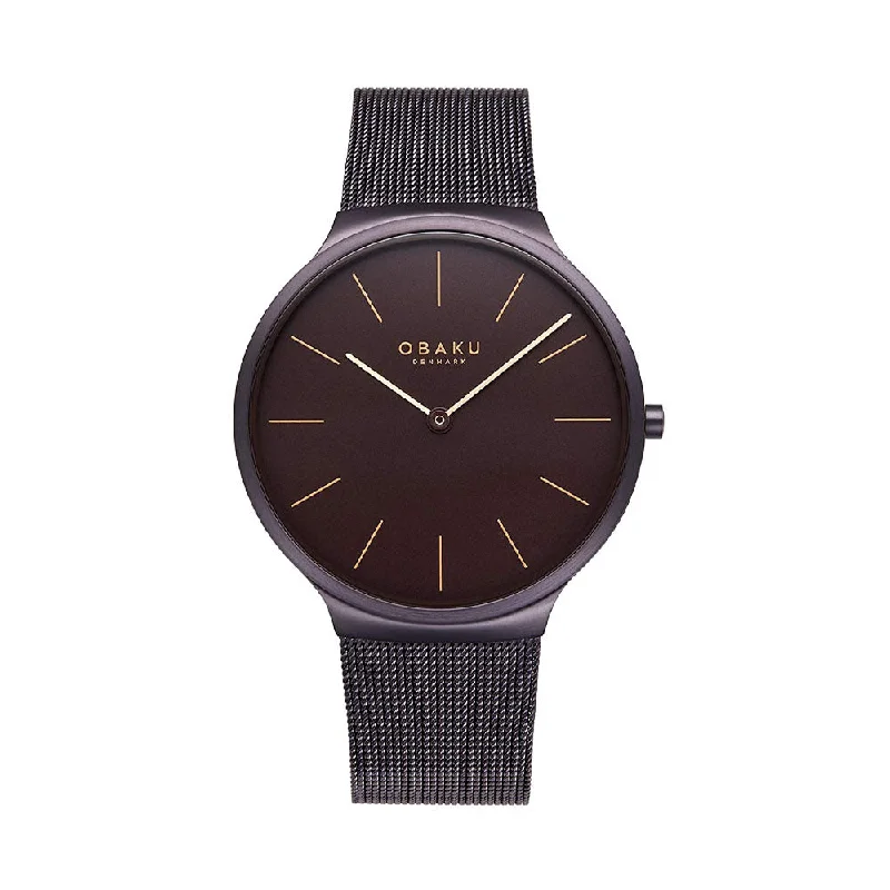 women’s watches for everyday wear with classic look -OBAKU V240GXNNMN Ark Brunette Watch For Men