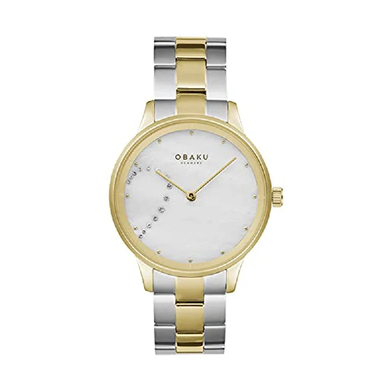 mens watches with slim, minimalist design -OBAKU V247GHGWSF Sive Alabaster Analog Watch For Men