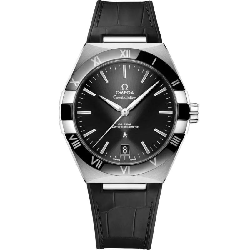 mens wristwatches with chronograph feature -Omega Constellation Co‑Axial Master Chronometerblack Dial Men 41MM