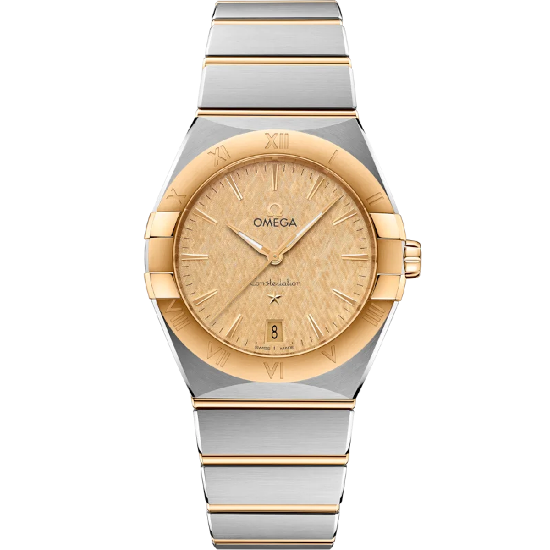 eco-friendly watches with wooden bands -Omega Constellation Quartzyellow Dial Men 36MM