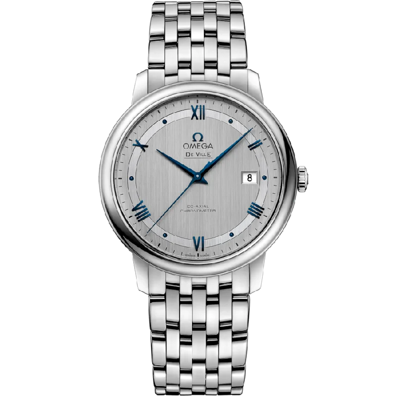 stylish womens watches with pearl accents -Omega De Ville Prestige Co Axial Chronometersilver Dial Men 39.5MM