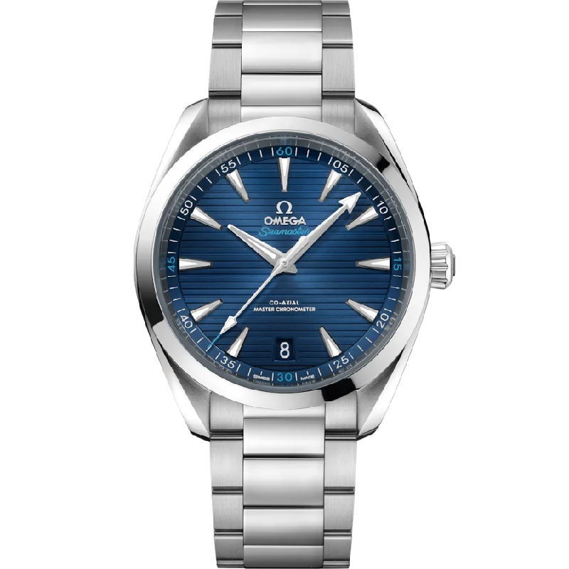 best women’s watches for night wear -Omega Seamaster Aqua Terra 150M Co‑Axial Master Chronometer Blue Dial Men 41MM