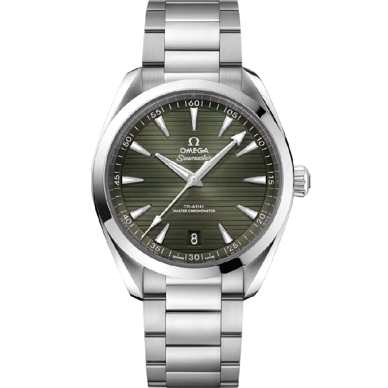 womens watches for casual fashion -Omega Seamaster Aqua Terra 150M Co‑Axial Master Chronometer Green Dial Men 41MM