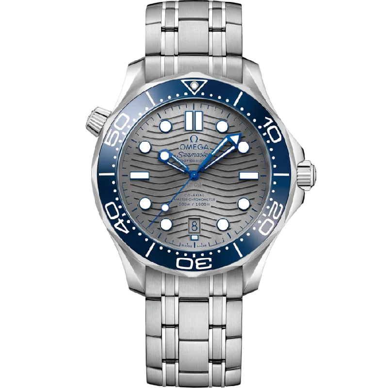 mens watches with military-grade waterproofing -Omega Seamaster Diver 300M Co‑Axial Master Chronometergrey Dial Men 42MM