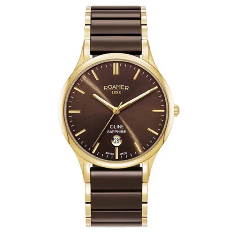 watches for men with smartwatch features -C Line Brown Dial