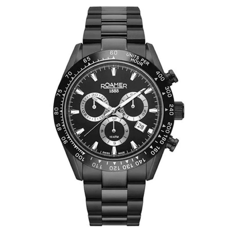 mens watches with sapphire crystal for durability -Monza Black Dial