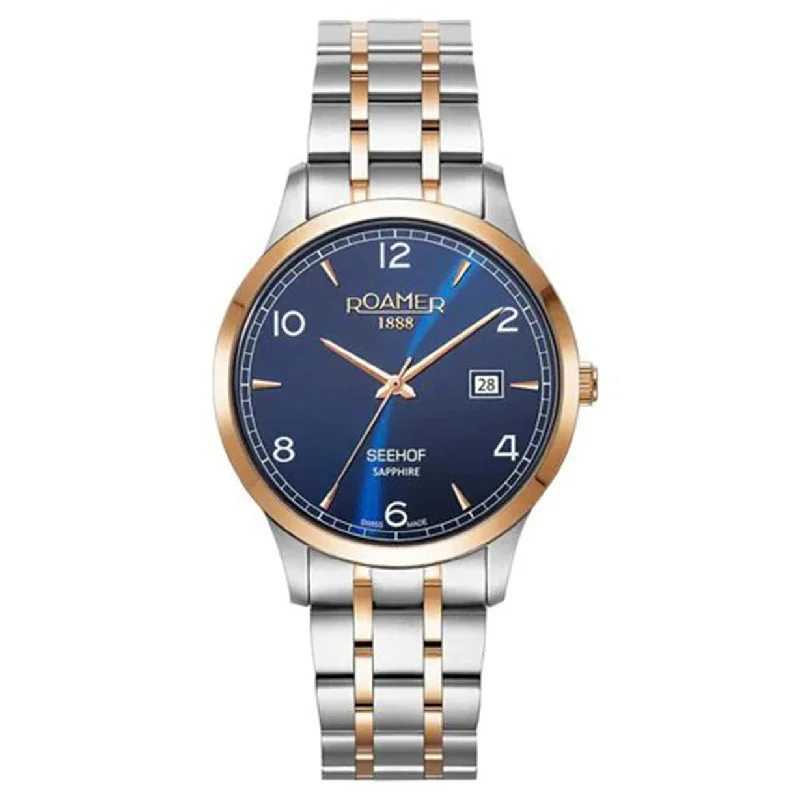 womens watches with oversized faces -Seehof Blue Dial