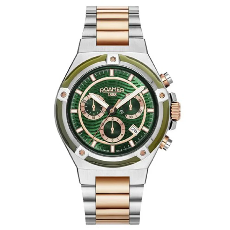 mens watches with luminous hands for night visibility -Tempo Master Chrono Green Dial