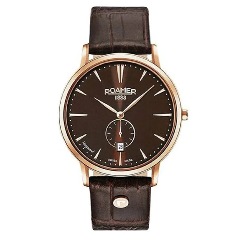 luxury watches with automatic movement for men -Vanguard Slim Line Brown Dial