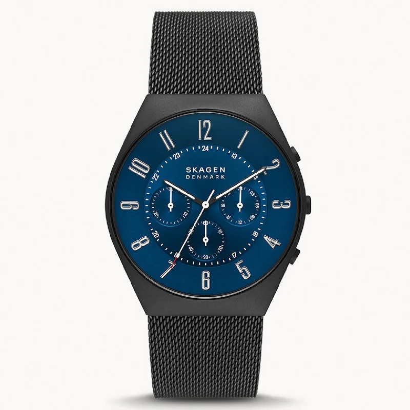 mens watches with a military-inspired design -Skagen Grenen  Blue Dial Men 42mm