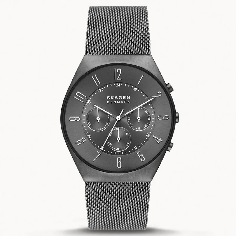 watches for women with rose gold accents -Skagen Grenen  Grey Dial Men 42mm