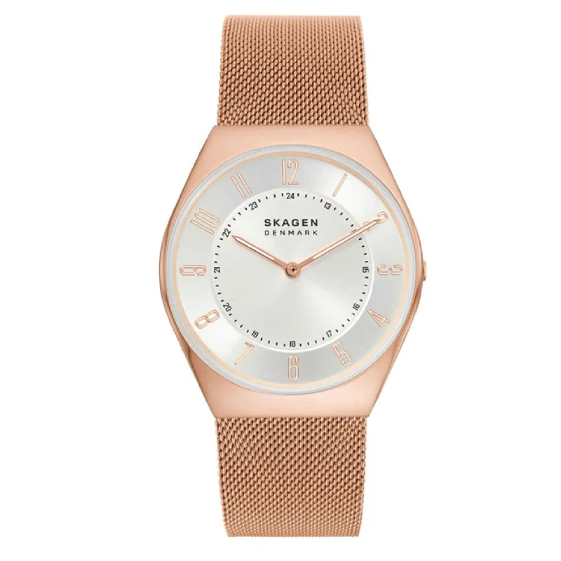 best casual watches for women -Skagen Grenen  White Dial Men 37mm