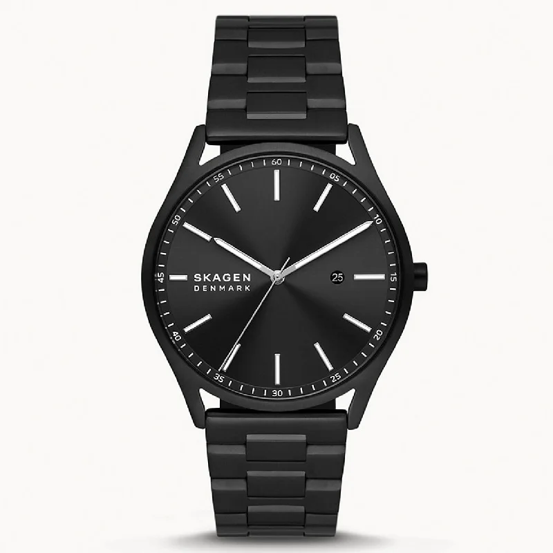 women’s fitness smartwatches with step tracker -Skagen Holst Black Dial Men 42mm