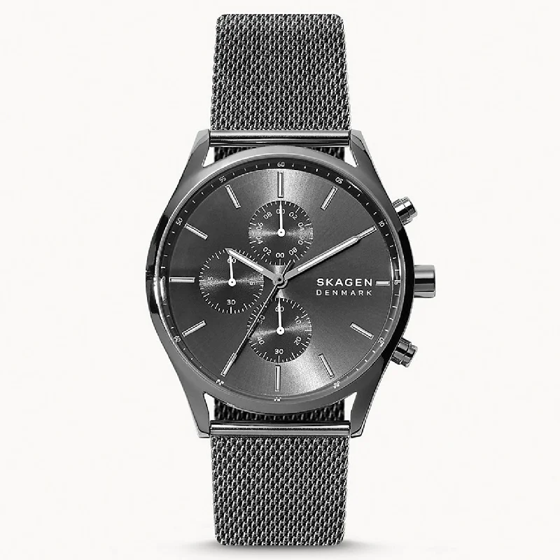 men’s watches with tachymeter and chronograph -Skagen Holst Grey Dial Men 42mm