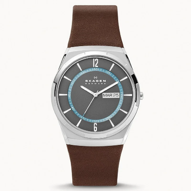 women’s wristwatches with modern minimalist design -Skagen Melbye  Grey Dial Men 40mm