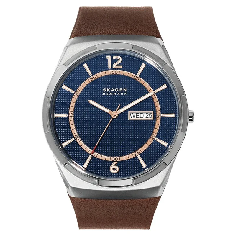 womens watches with stylish mesh band -Skagen Melbye  Navy Dial Men 45mm