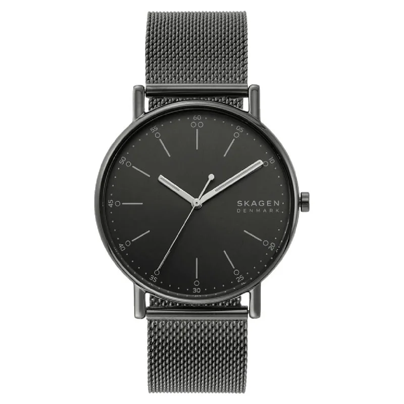 eco-friendly wooden wristwatches for men -Skagen Signatur Grey Dial Men 40mm