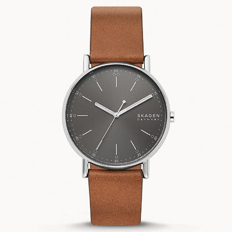 mens watches for golf enthusiasts -Skagen Signatur Grey Dial Men 40mm