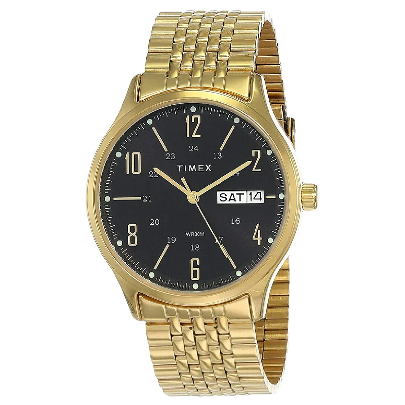 top women’s watches for formal occasions -Classics Analog Men's Black Dial Gold Strap