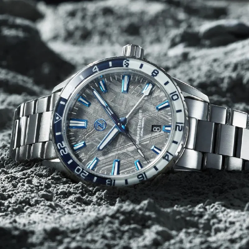 men’s watches with smart capabilities -Zelos Spearfish GMT - Meteorite Limited Edition (Swiss Mvmt)